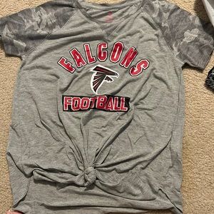 Grey Atlanta falcons shirt with camo sleeves size medium stain free